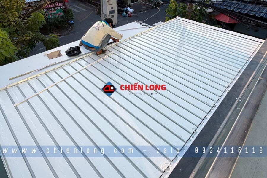 mái nhôm xếp lật hợp kim nhôm 6030T5 bền đẹp