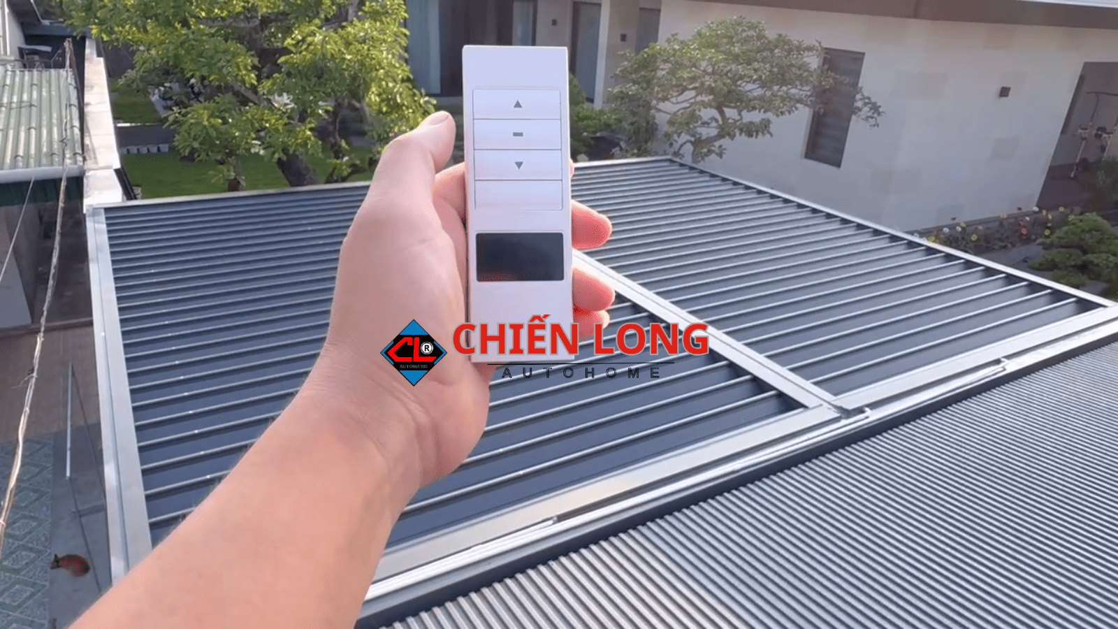 Mái nhôm xếp trượt Ziczac tự động