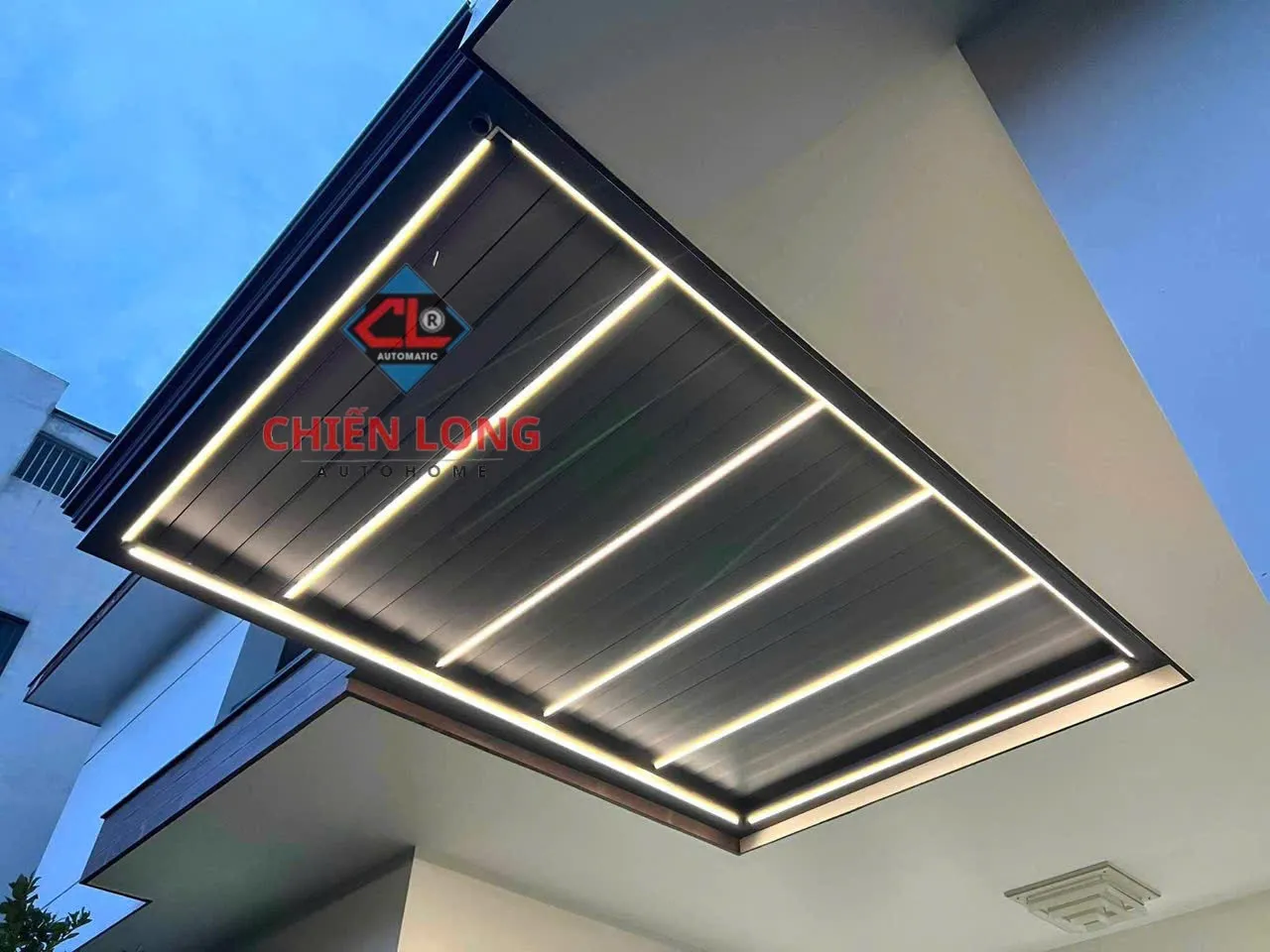 Mái nhôm xếp tự động