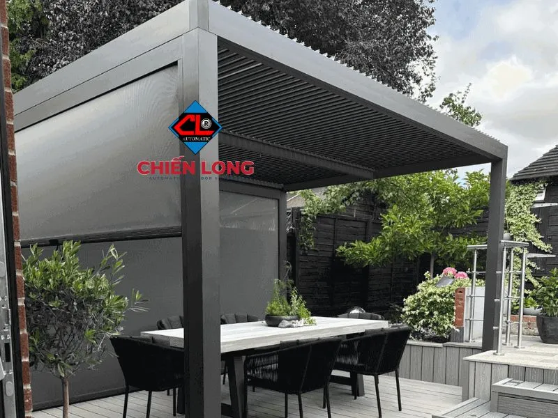 Mái nhôm xếp tự động