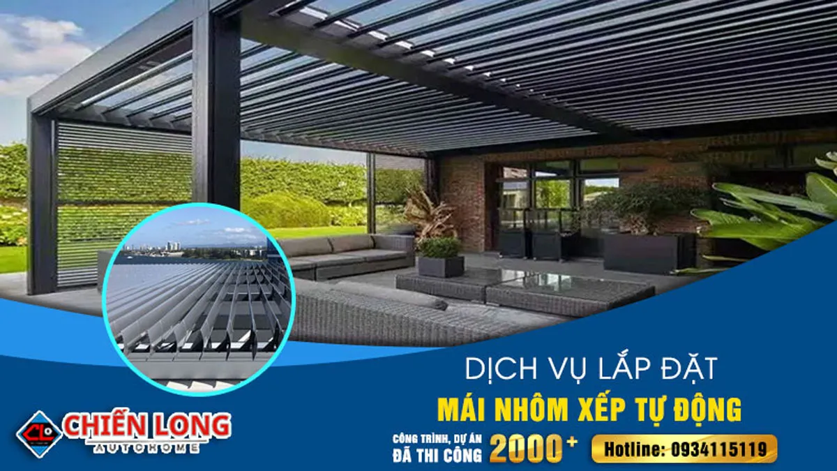 Mái nhôm xếp tự động