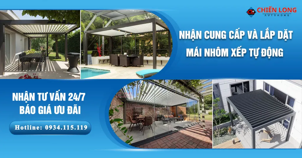 Mái nhôm xếp tự động