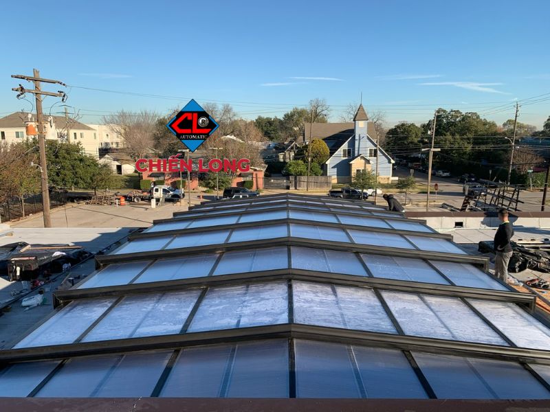 Xác định kích thước và diện tích cần lắp đặt mái xếp poly tự động