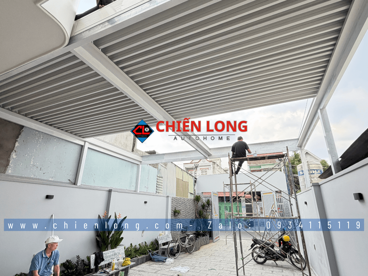 Motor điều khiển mái nhôm xếp trượt Ziczac tự động êm ái