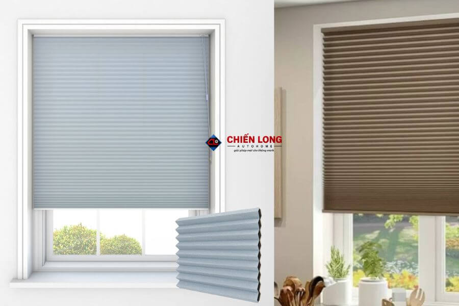 chi tiết rèm tổ ong chống nắng cửa kính