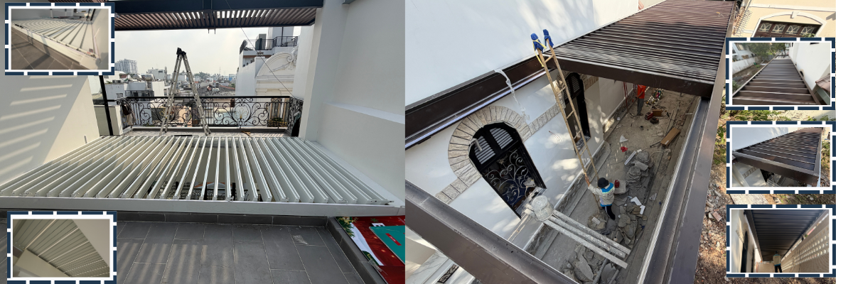 So sánh mái nhôm xếp lật và mái nhôm xếp trượt ziczac nhập khẩu cho biệt thự