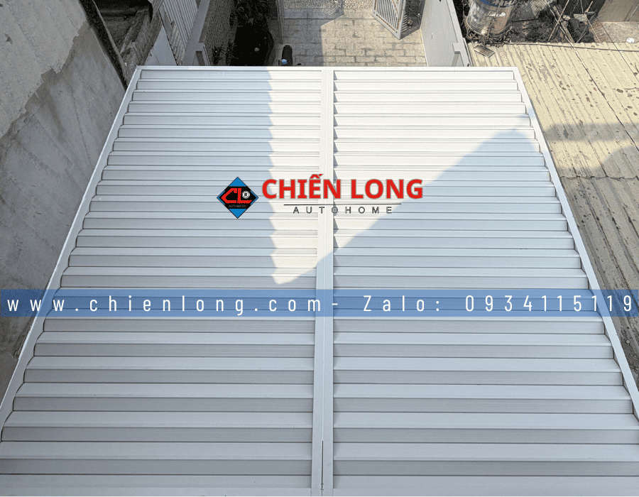 Mái nhôm xếp trượt Ziczac vận hành tự động đóng mở nhẹ nhàng bằng remote