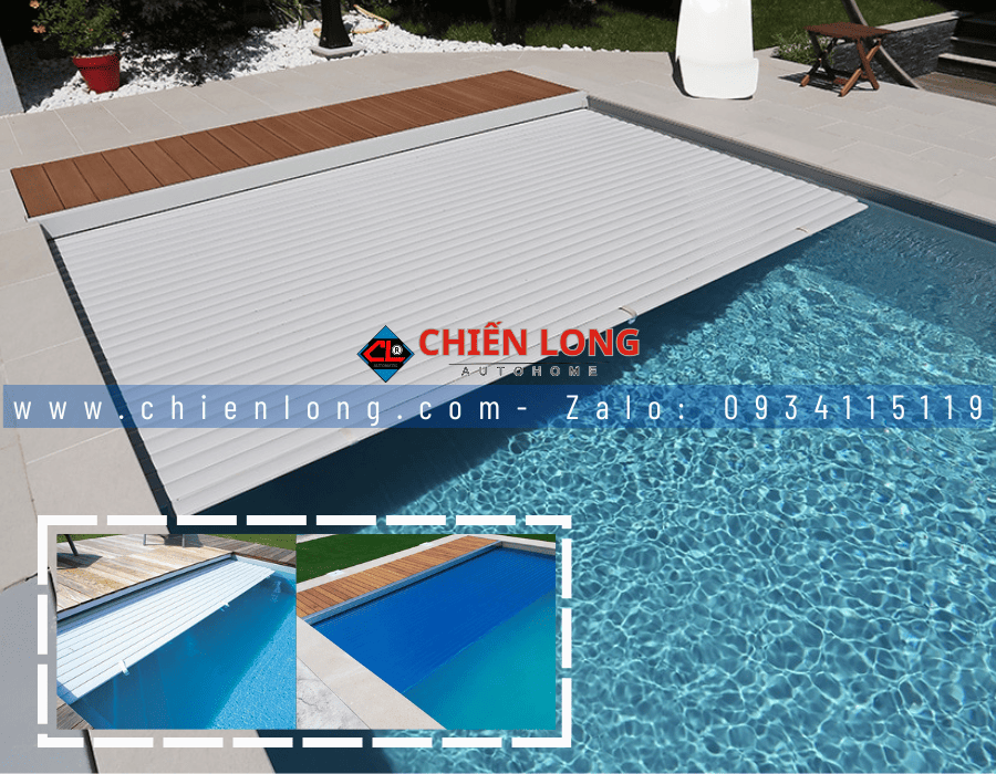 Thiết bị che hồ bơi tự động vận hành thông minh chỉ với một nút bấm