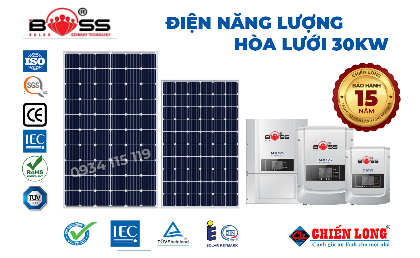 Báo giá nguyên bộ điện năng lượng mặt trời Hòa lưới 30KW