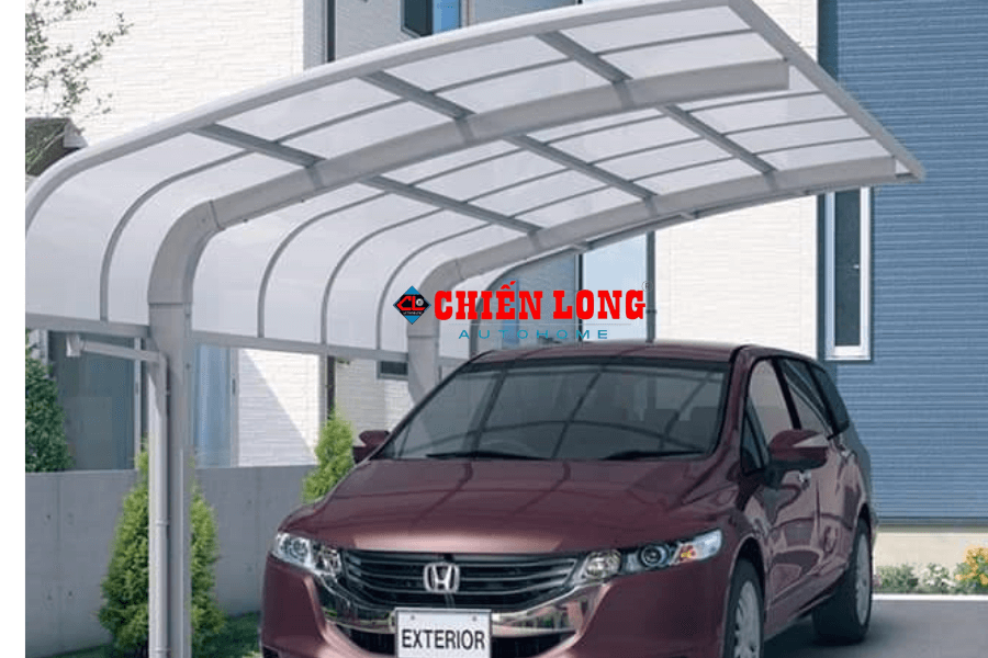 Mái che nhà xe ô tô hợp kim nhôm hình chữ L, Tấm cường lực Polycarbonate chống UV