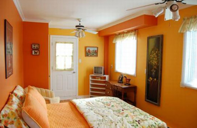 Những mẫu phòng ngủ sơn màu cam
