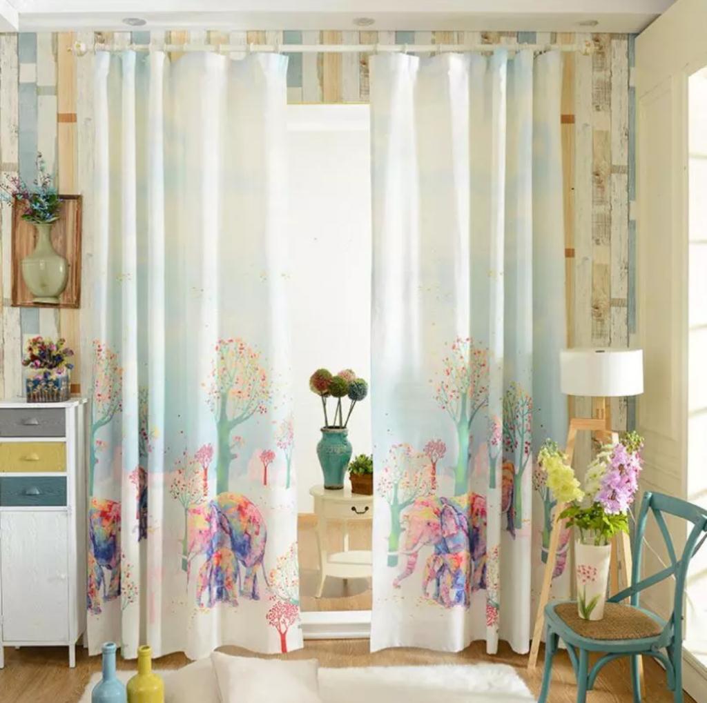 Mẫu rèm cửa 3D phong cảnh mùa xuân