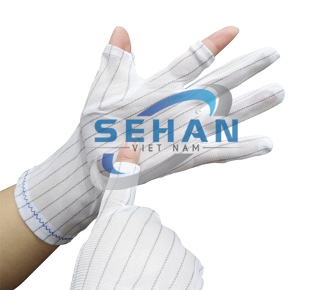 Găng tay vải esd cắt ngón/Găng tay vải esd