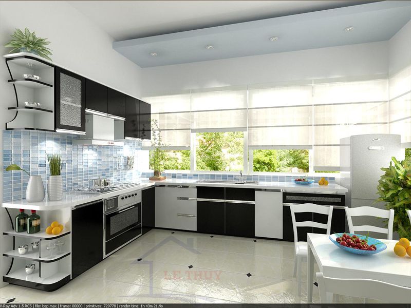 Ưu điểm của tủ phòng bếp Acrylic nhập design nội thất