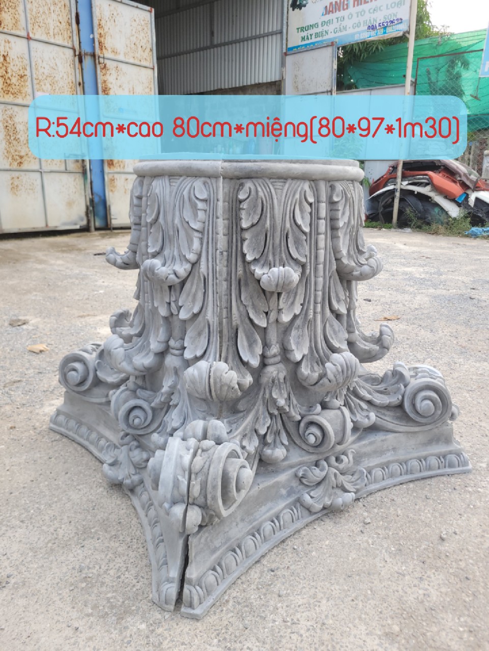 Đầu cột tròn ĐK 55cm lá tây đẹp nhất