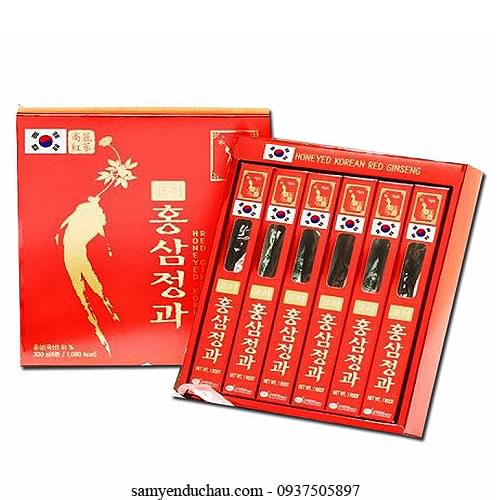 TPCN: Hồng Sâm Củ Tẩm Mật Ong 6 củ 300gr KGS thượng hạng