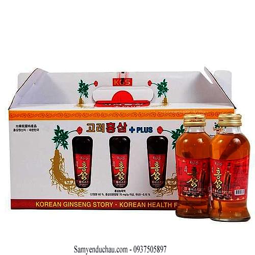 TPCN : Nước Hồng Sâm KGS có củ cao cấp hộp 10chai(NTL1)