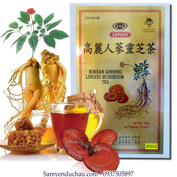 TPCN: Trà Nhân Sâm Linh Chi Bio Hộp Gỗ 300g Hàn Quốc