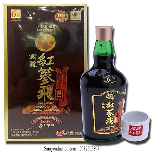 TPCN :Tinh Chất Hồng Sâm Nhung Hươu 6 Năm KGS 750ML
