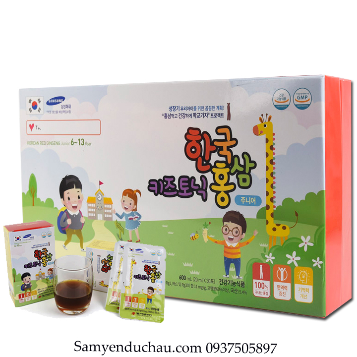 TPCN:Hồng sâm trẻ em Daedong 6-13 tuổi 30 gói x 20ml – Korean red ginseng junior