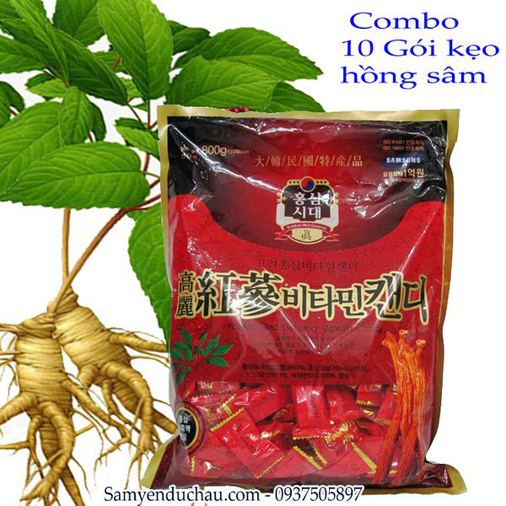 Combo 10 Gói Kẹo Hồng Sâm