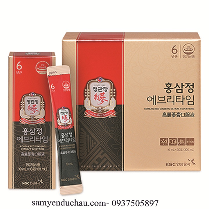 TPCN:Nước hồng sâm EveryTime Original KGC (10ml x 30 gói)