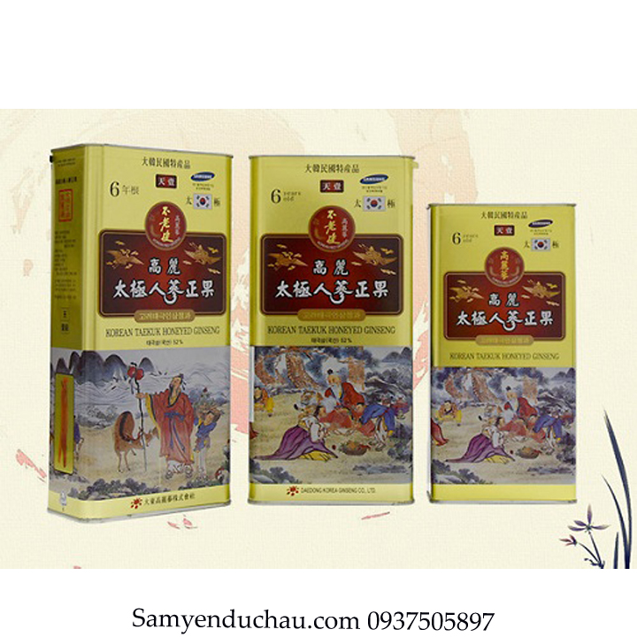 TPCN:Thái Cực Sâm Tẩm Mật Ong Daedong Hàn Quốc Hộp Thiếc 300G Thượng Hạng