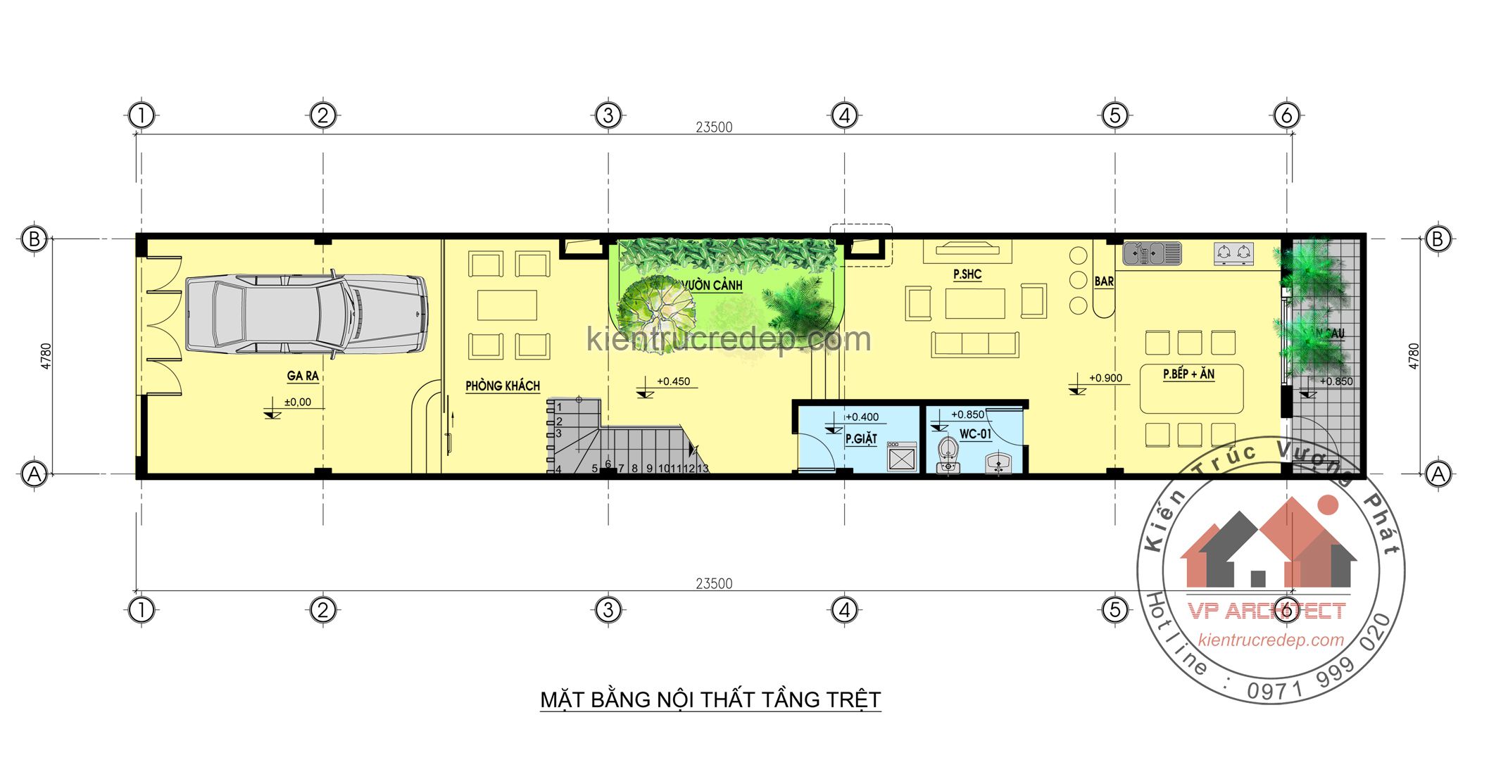 nhà phố 4 tầng mặt tiền 5x22m