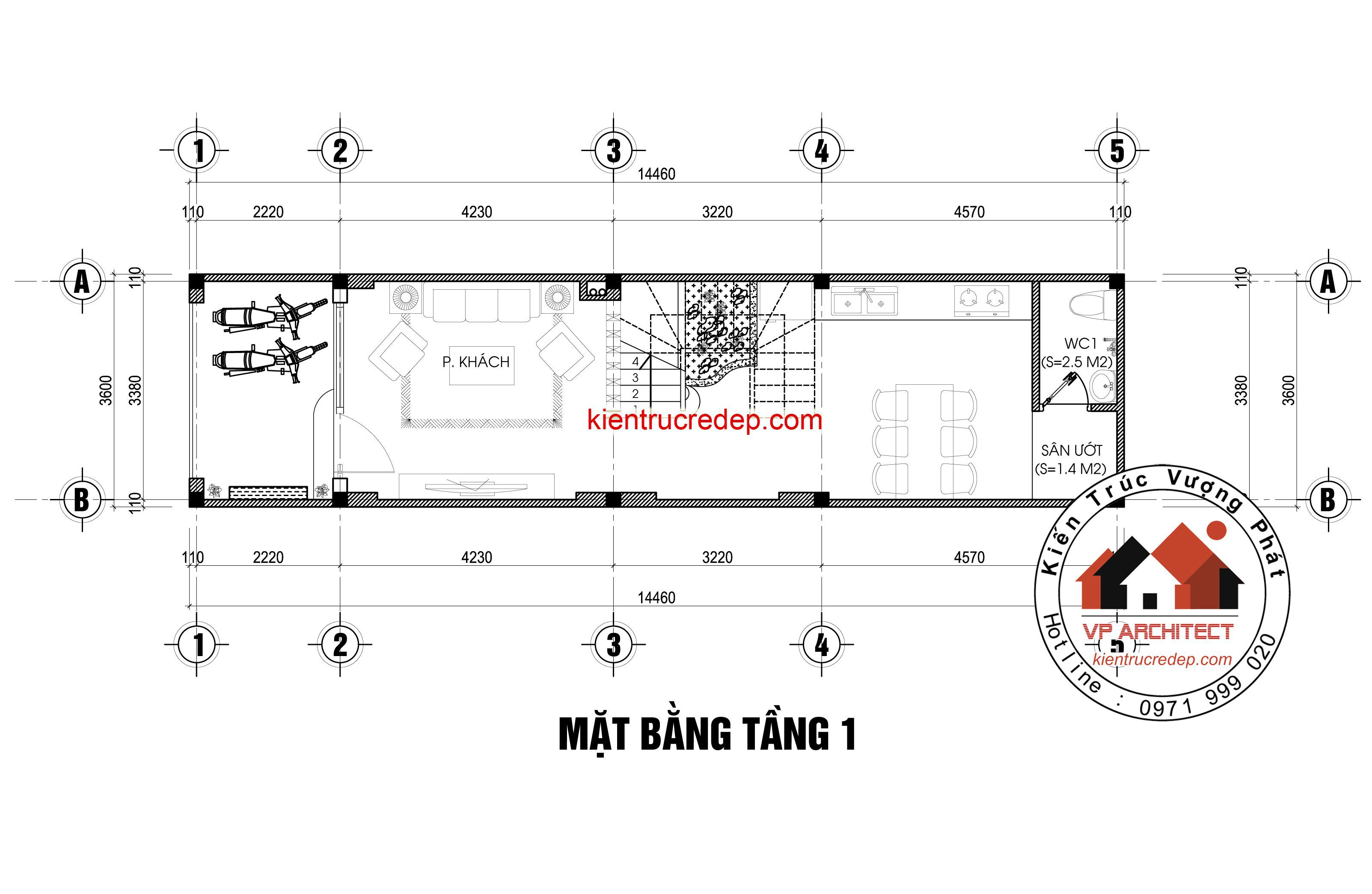 Mẫu Nhà Ống Mặt Tiền 3,6m x 14,5m - Anh Ninh - Lạng Sơn