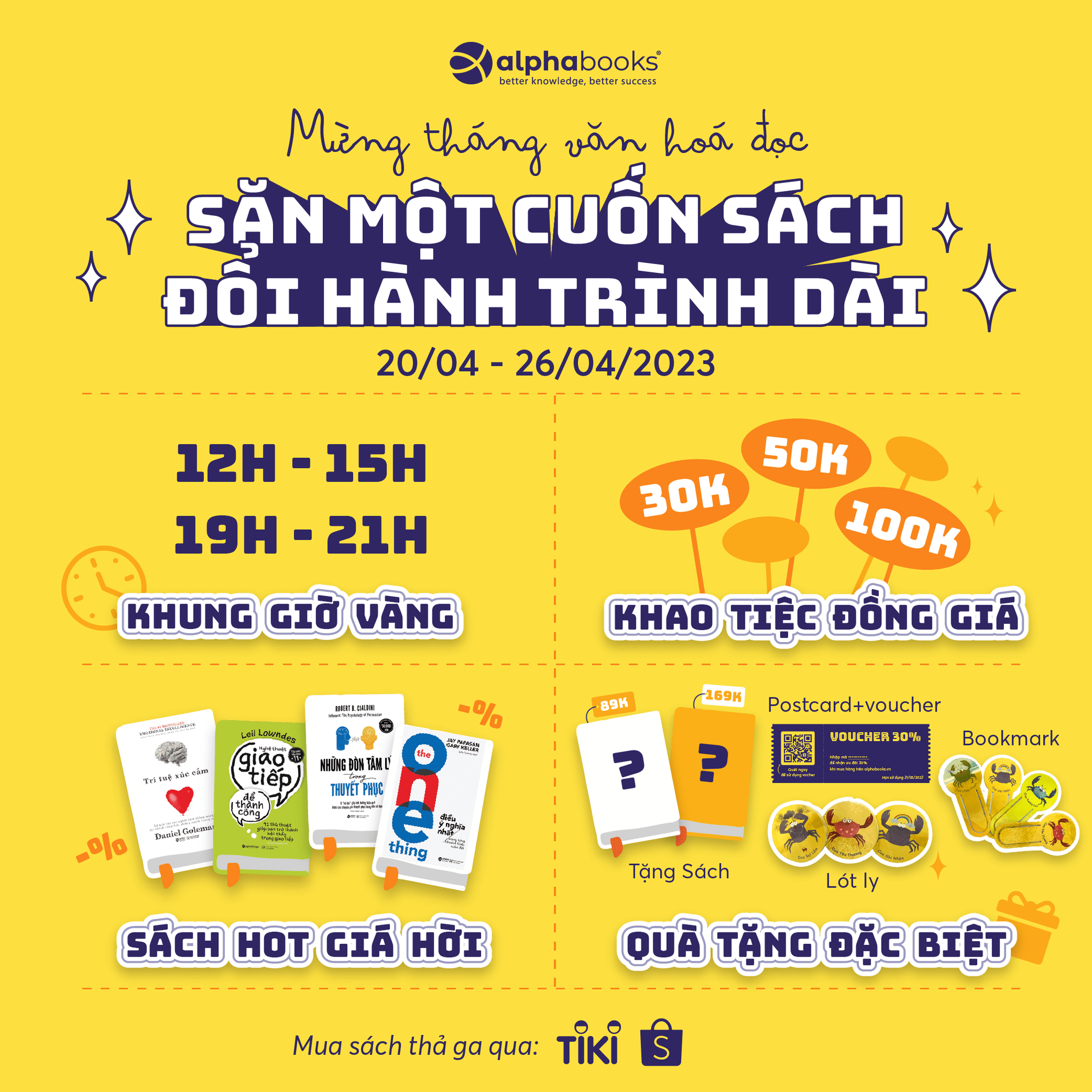 [Hội sách Alpha Books Online] Chào mừng Ngày Sách và Văn hóa đọc Việt Nam SĂN MỘT CUỐN SÁCH - ĐỔI HÀNH TRÌNH DÀI