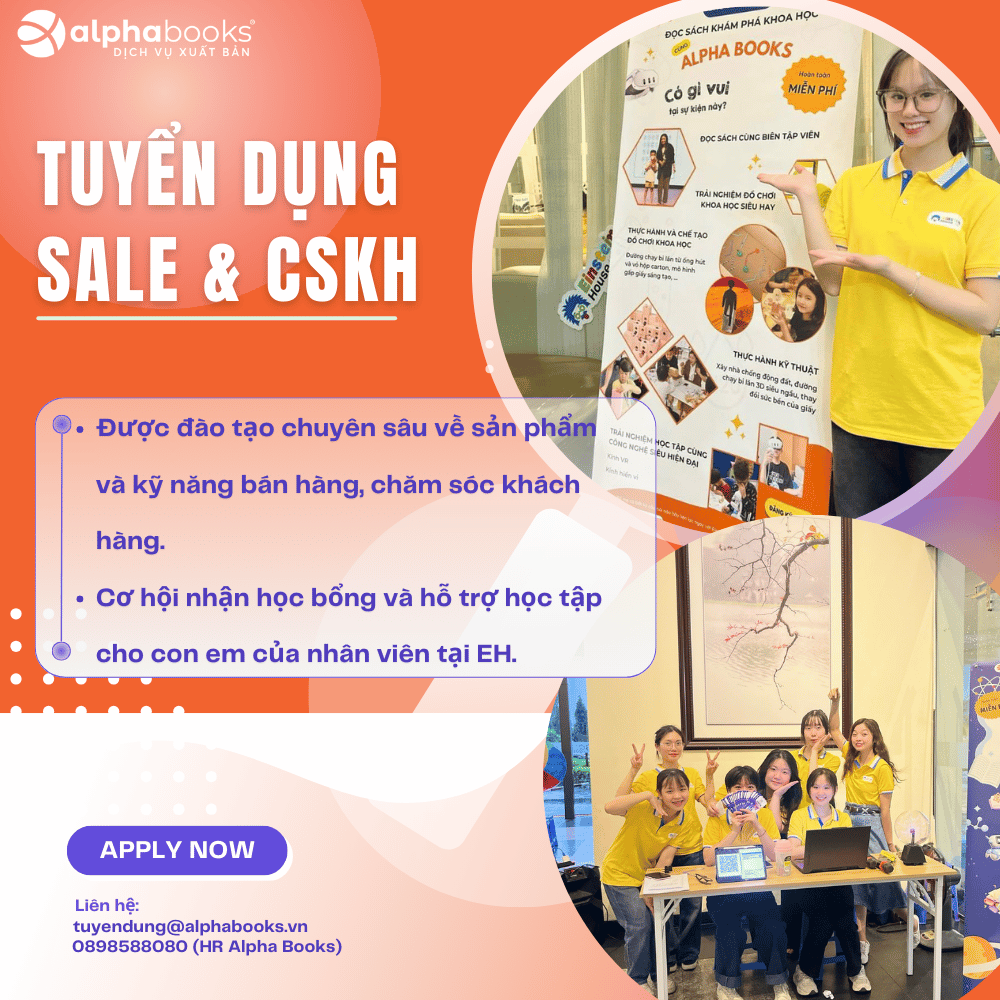 Alpha Books tuyển dụng Nhân viên Sale và CSKH