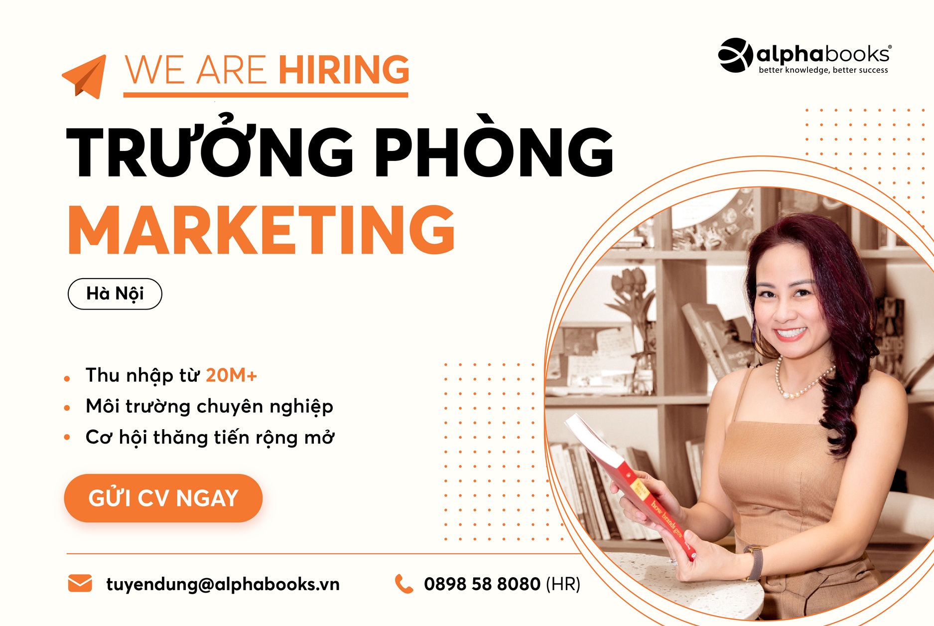 Alpha Books tuyển dụng Trưởng phòng Marketing