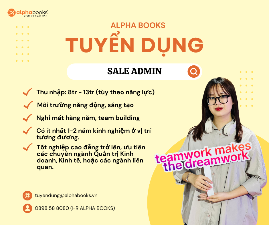 ALPHA BOOKS TUYỂN DỤNG NHÂN VIÊN SALE ADMIN