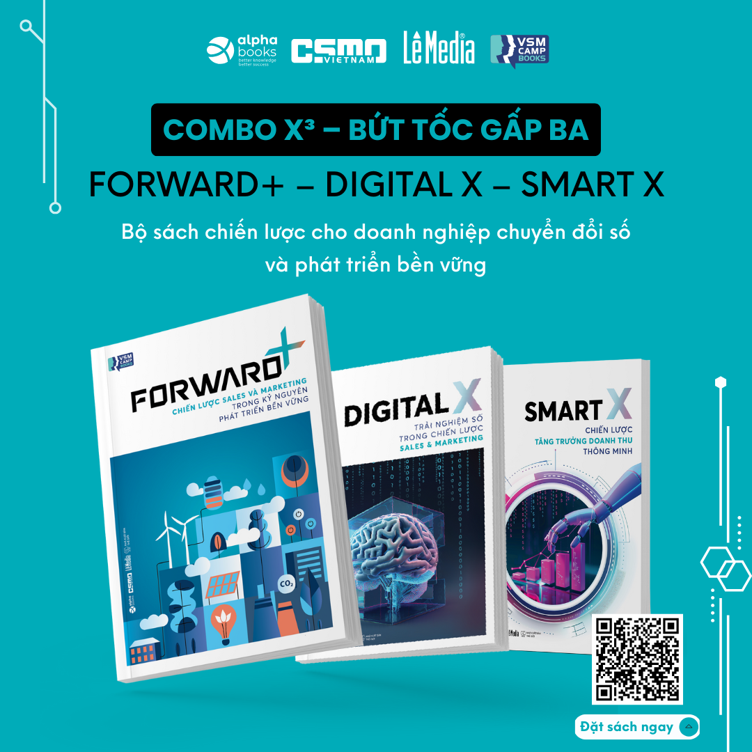 Combo X³ – Bứt Tốc Gấp Ba: Forward+ – Digital X – Smart X | Bộ sách chiến lược cho doanh nghiệp chuyển đổi số và phát triển bền vững