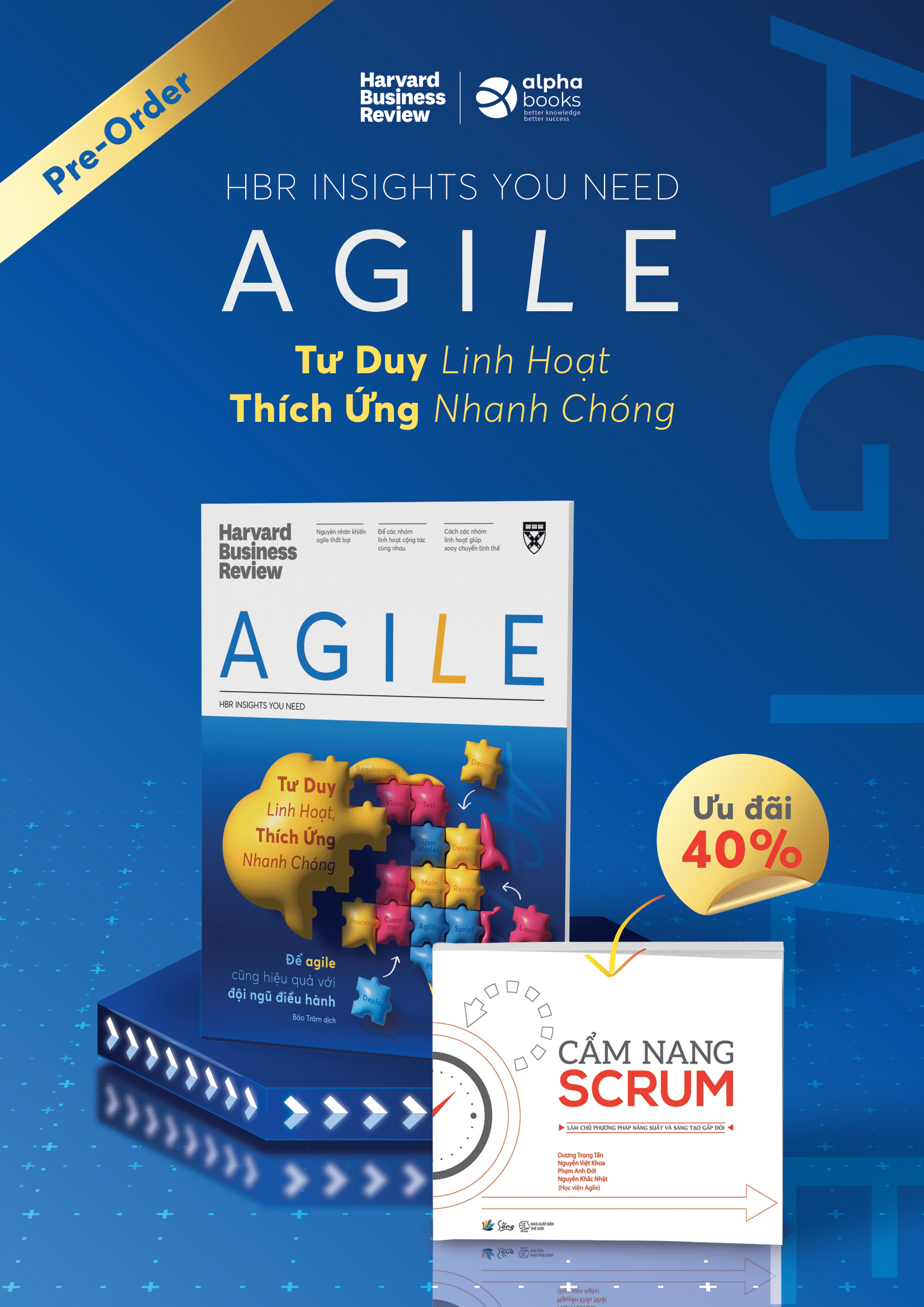 Combo Agile Scrum - Gồm 2 Cuốn HBR Agile và Cẩm Nang Scrum