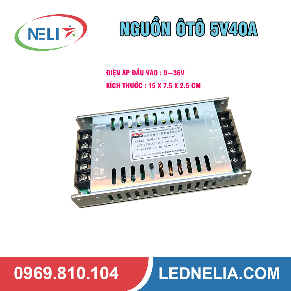 NGUỒN LED TRÊN ÔTÔ 5V40A