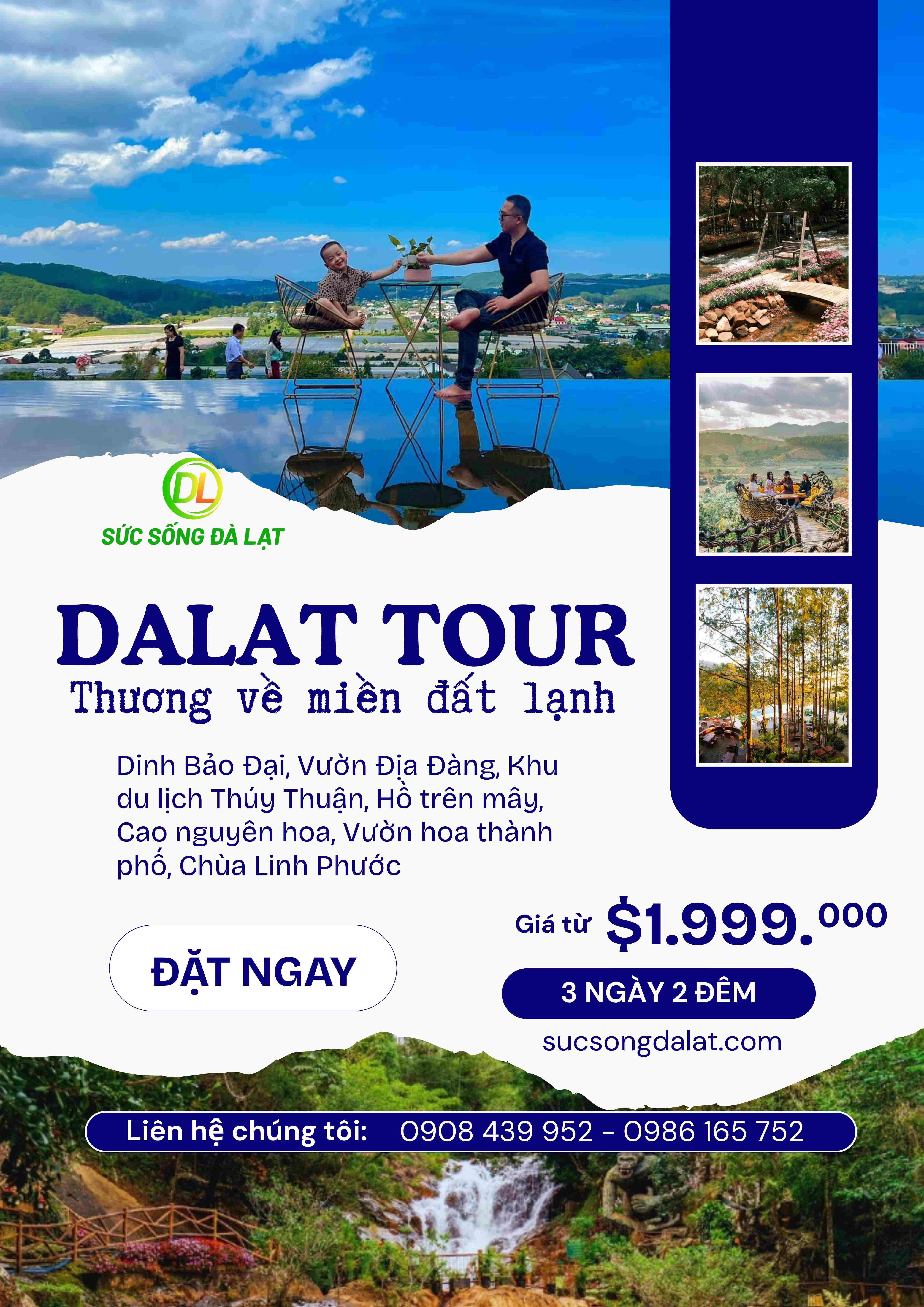 TOUR 2 THAM QUAN DALAT 3 NGÀY 2 ĐÊM