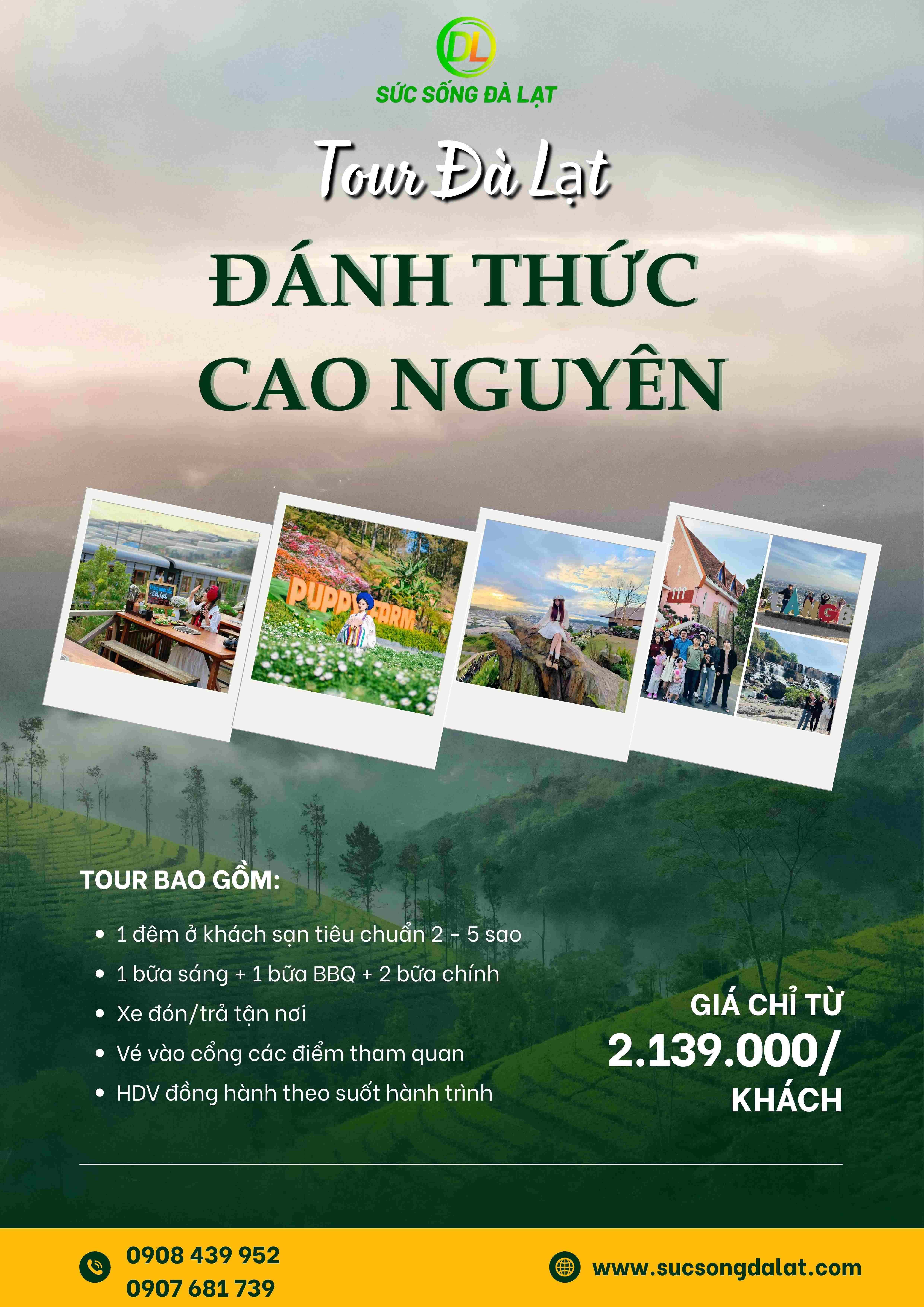 TOUR ĐÀ LẠT: "ĐÁNH THỨC CAO NGUYÊN" (2 NGÀY 1 ĐÊM)