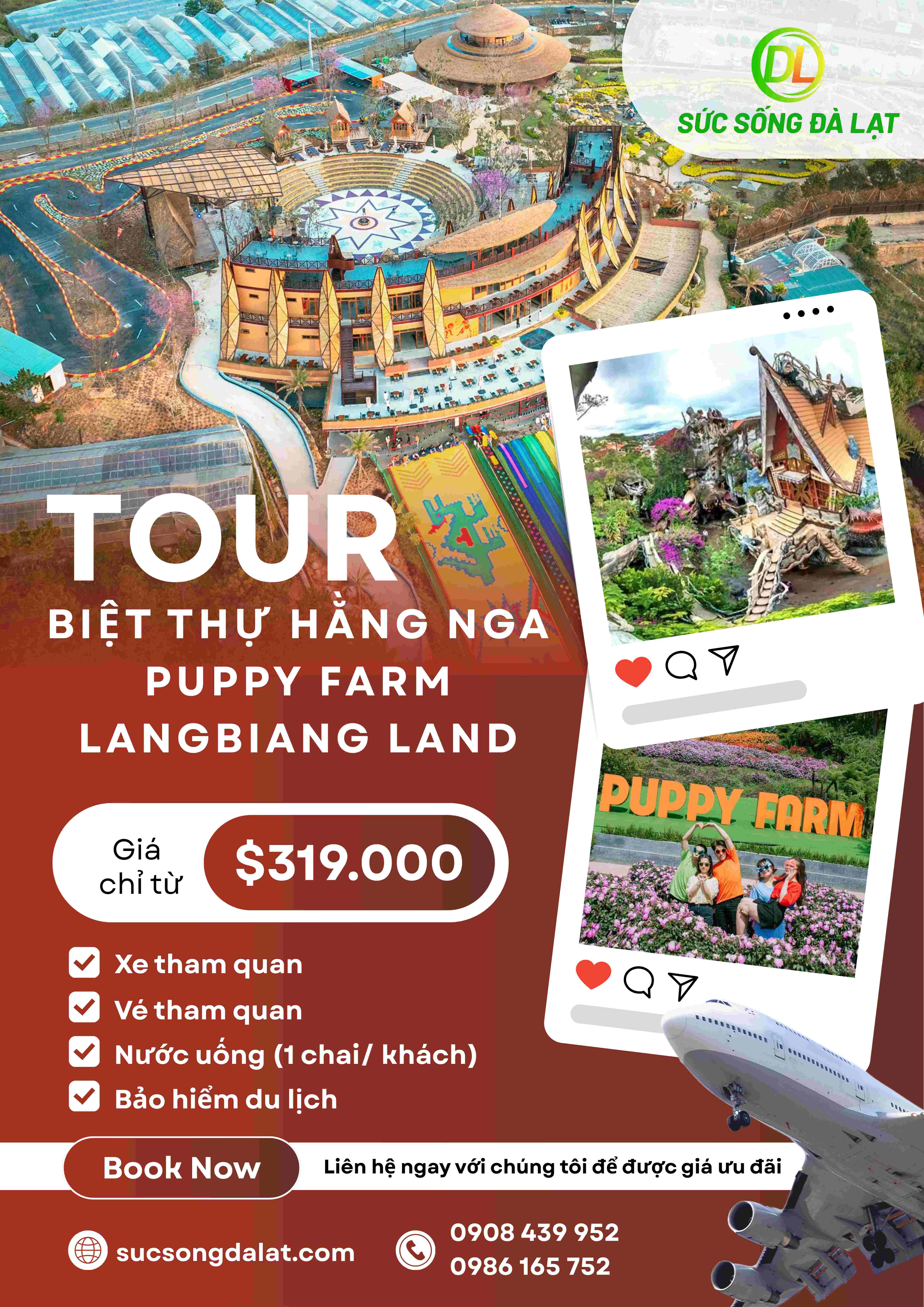 TOUR BIỆT THỰ HẰNG NGA - PUPPY FARM - LANGBIANG LAND