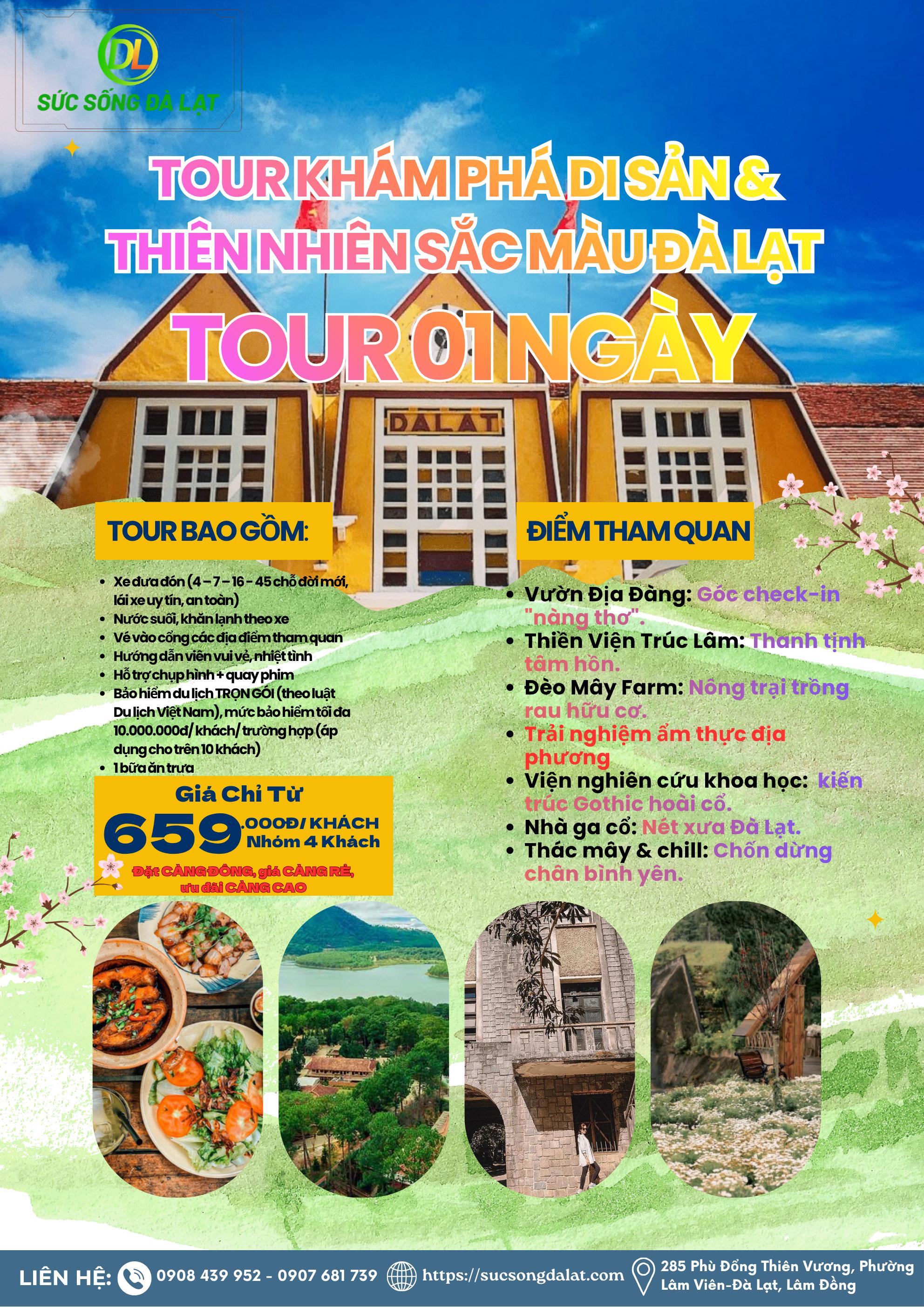 TOUR SẮC MÀU ĐÀ LẠT: KHÁM PHÁ DI SẢN & THIÊN NHIÊN I TOUR 1 NGÀY