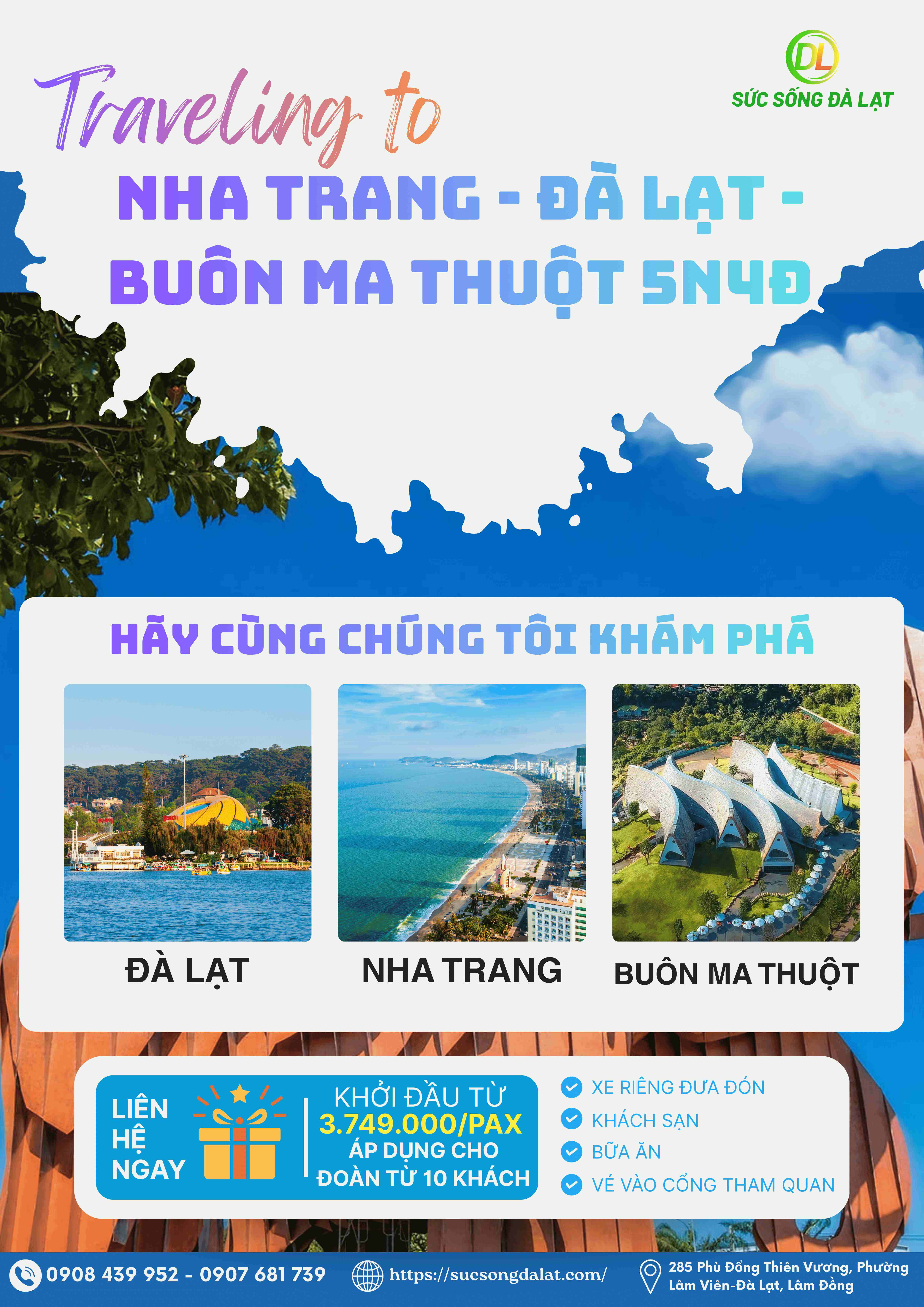 NHA TRANG - ĐÀ LẠT - BUÔN MÊ: HÀNH TRÌNH  MIỀN CẢM XÚC | 5 NGÀY 4 ĐÊM