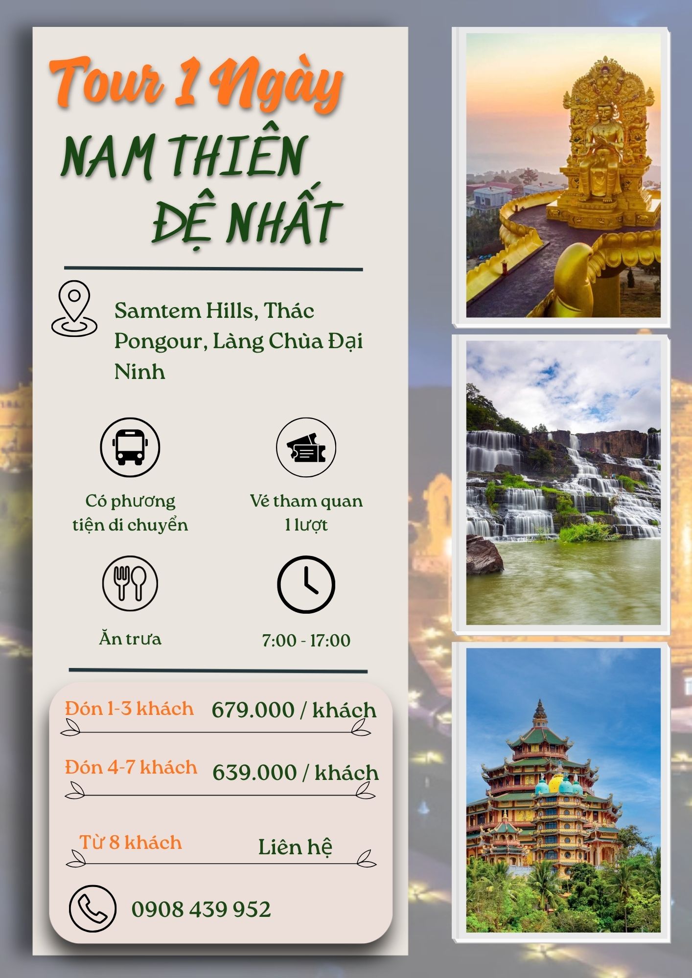 Tour Ngoại Thành Làng Chùa Đại Ninh + Nam Thiên Đệ Nhất Thác