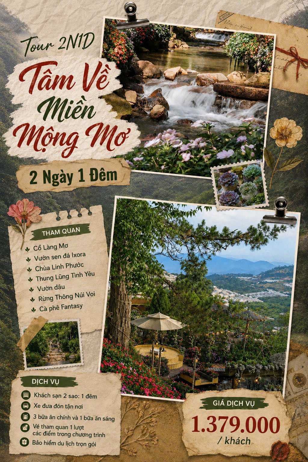 Tour 2N1D Tâm Về Miền Mộng Mơ