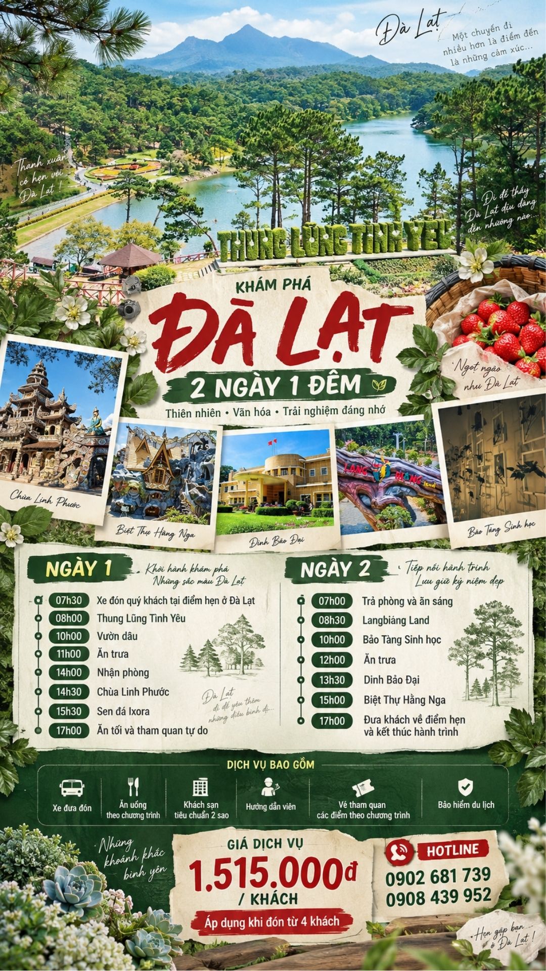 Tour 2N1D Đặc Sắc Đà Lạt