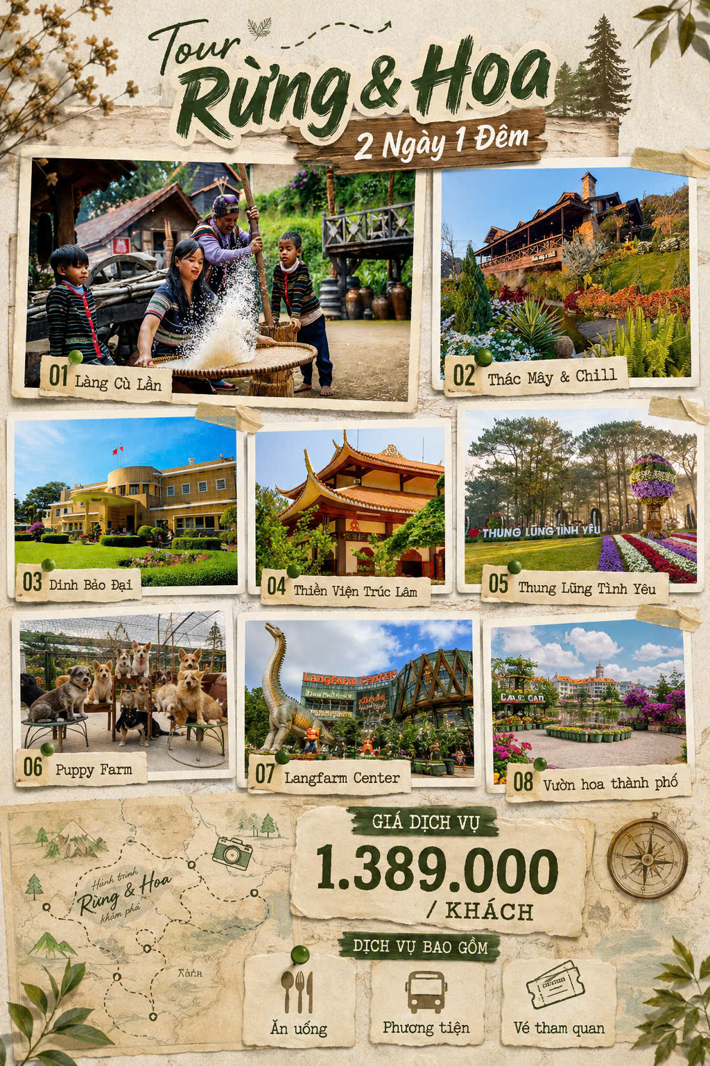 Tour 2N1D Rừng Và Hoa Đà Lạt