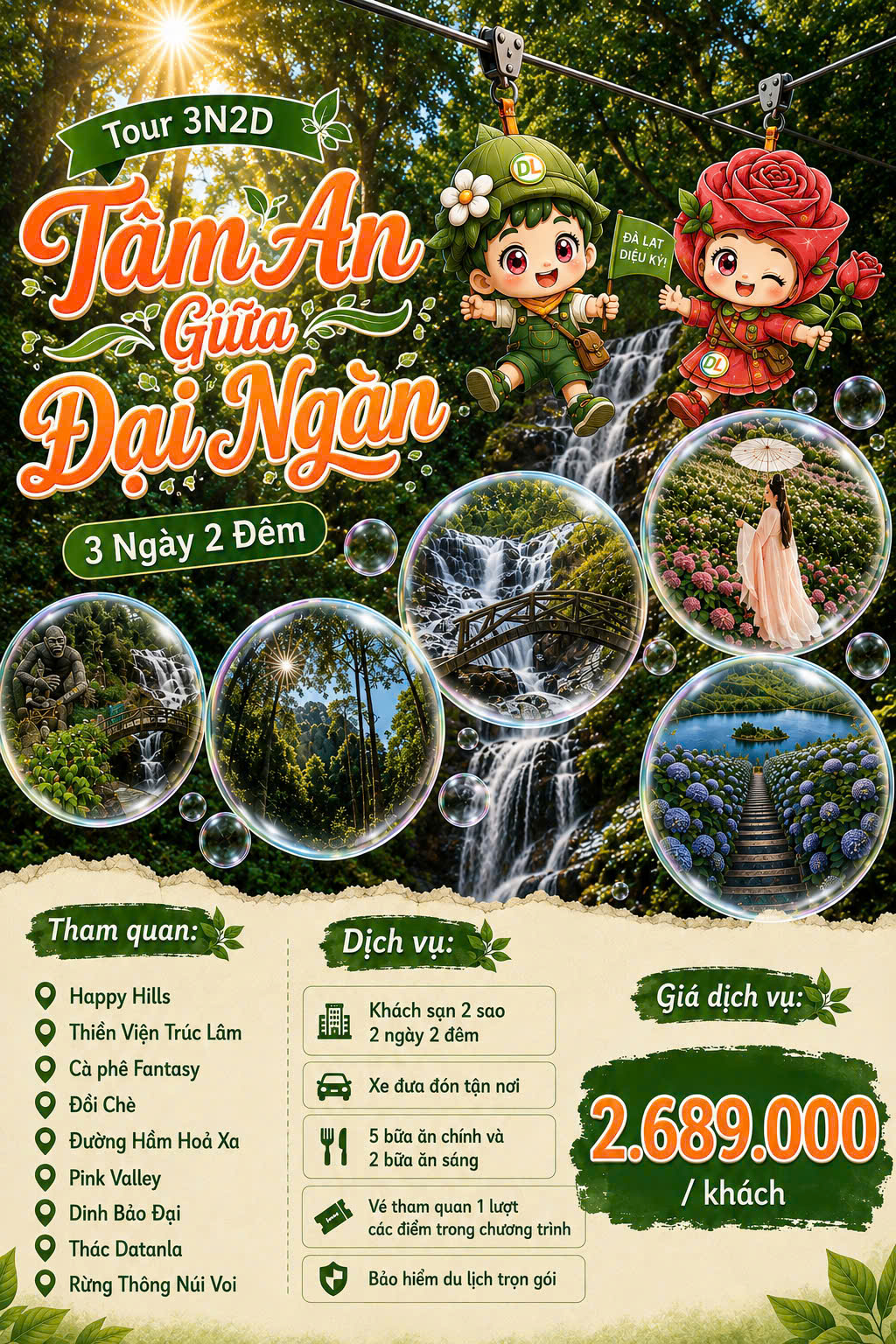 Tour 3N2D Tâm An Giữa Đại Ngàn