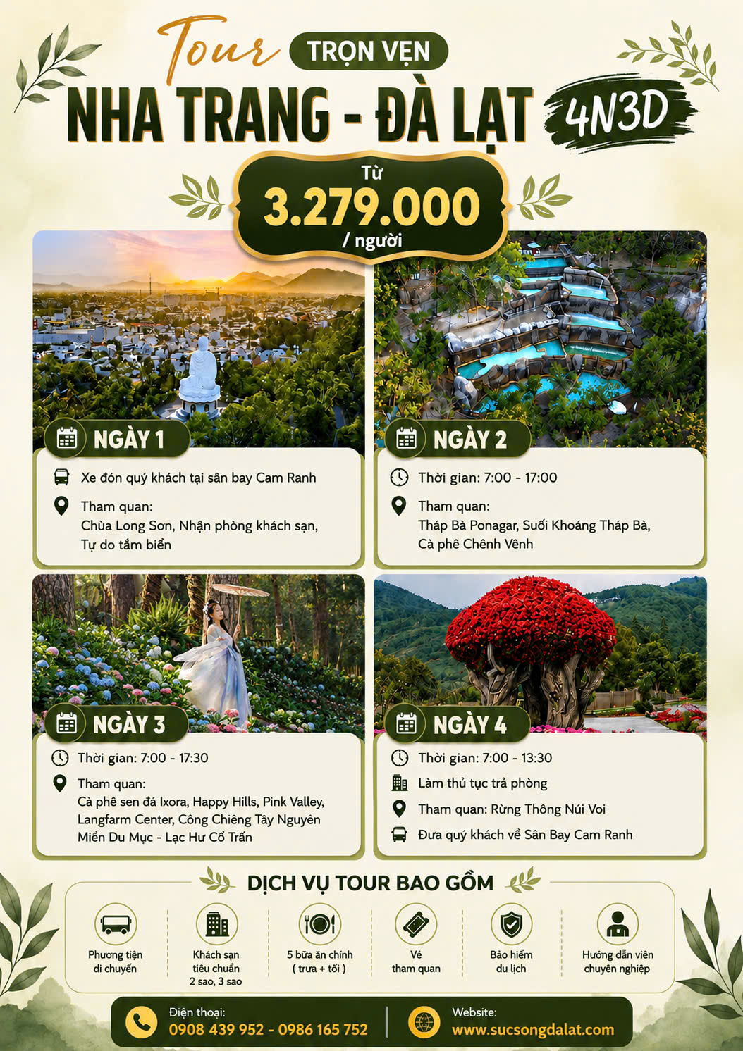 Tour Nha Trang _ Đà Lạt : Hành Trình Giao Thoa 2 Thành Phố 4N3Đ
