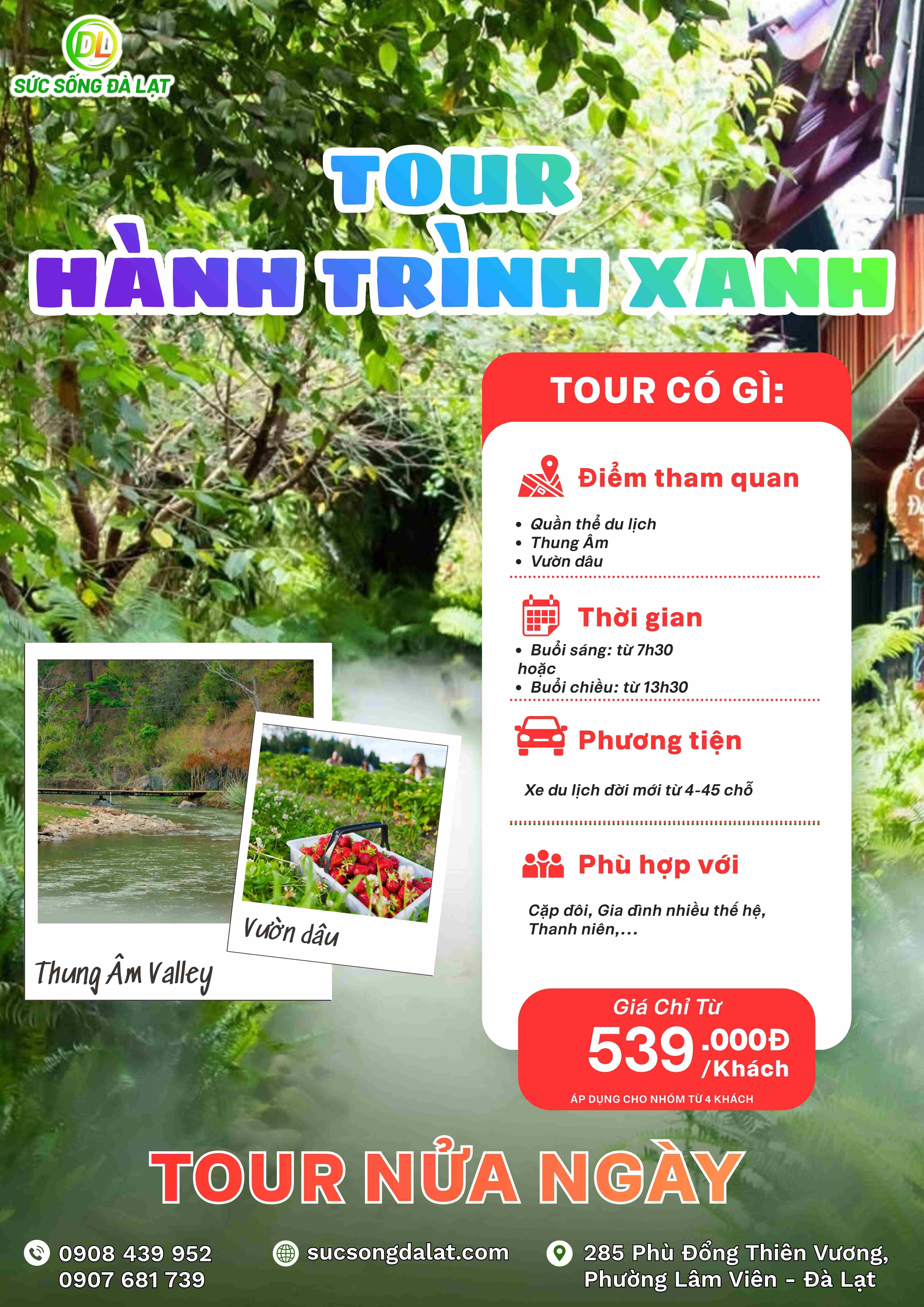 TOUR HÀNH TRÌNH XANH I TOUR NỬA NGÀY