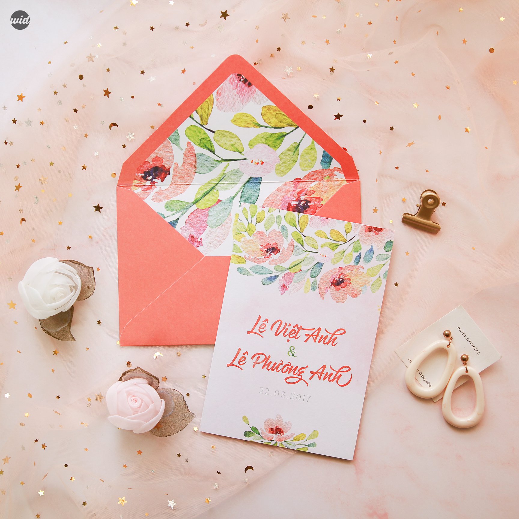 Thiệp cưới màu nước – Nét nghệ thuật dịu dàng cho ngày trọng đại