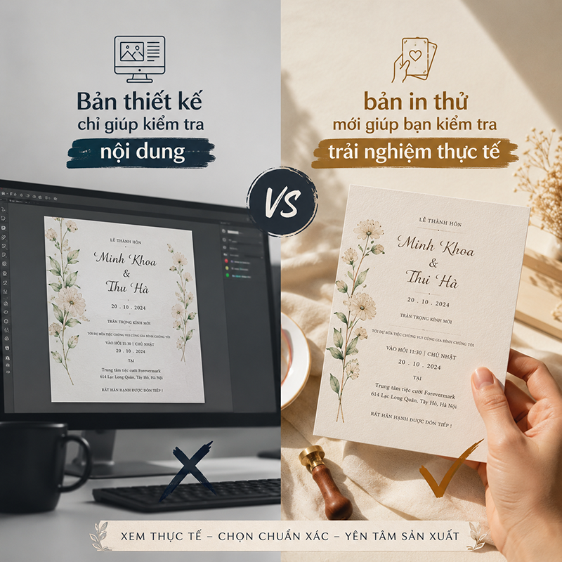 Nên in thử thiệp cưới cẩn thận trước khi in toàn bộ